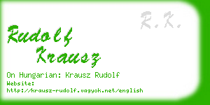 rudolf krausz business card